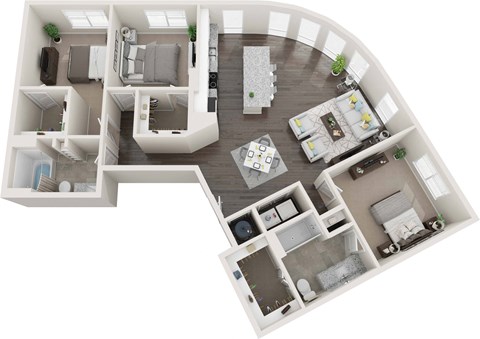 C3 Floor Plan at Anchor Riverwalk, Tampa